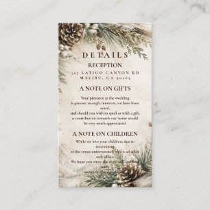 Rustic Rustic Winter Wedding Enclosure Card