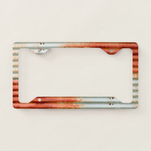 Rustic Rusty Grain Bin Siding License Plate Frame