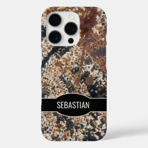 Rustic Rusty Metal Abstract Texture Custom Name iPhone 16 Pro Case