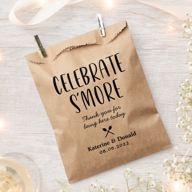 Rustic S’more Love Wedding Favor Bag (Clipped)