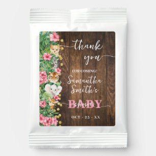 Rustic Safari Animals Pink Flowers Baby Shower Lemonade Drink Mix