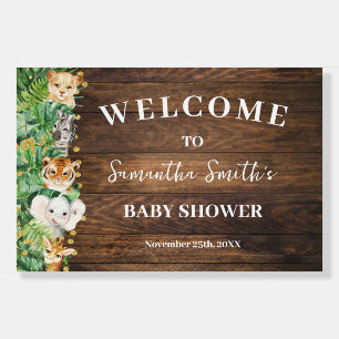 Rustic Safari Animals Welcome Baby Shower Foam Board