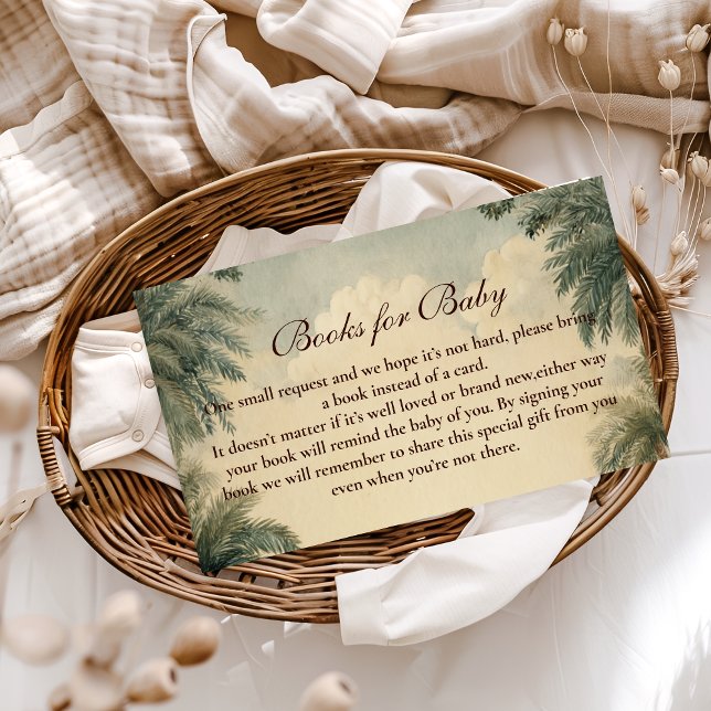 Rustic Safari Friends Baby Shower Books For Baby Enclosure Card (Creator Uploaded)