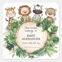 Rustic Safari Jungle Animals Books for Baby Shower