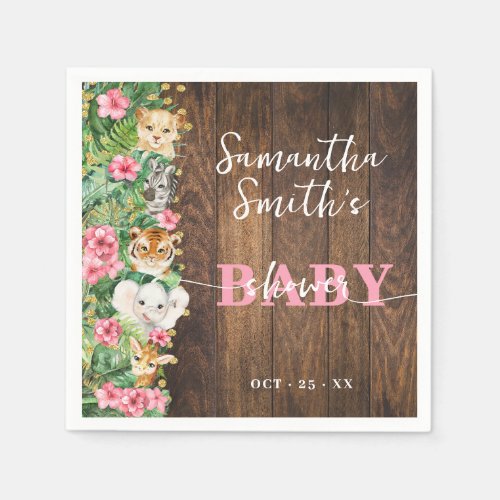 Rustic Safari Pink Baby Shower Party Decor
