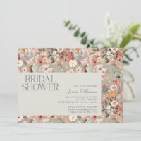 Rustic Sage Botanical Boho Bridal Shower  Invitation