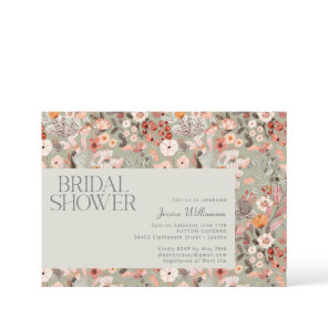 Rustic Sage Botanical Boho Bridal Shower  Invitation