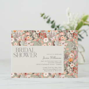 Rustic Sage Botanical Boho Bridal Shower  Invitation