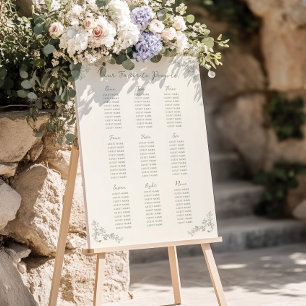 Rustic Sage Chinoiserie Wedding Seating Chart Foam Board