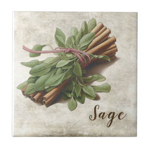 Rustic Sage & Cinnamon Cottage Ceramic Tile