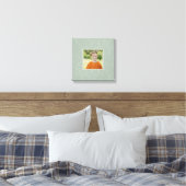 Rustic Sage Green Botanical Floral Custom Photo Canvas Print (Insitu(Bedroom))