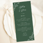 Rustic Sage Green Botanical Wedding Menu Card<br><div class="desc">This lovely wedding reception menu card features a lovely deep sage green background with hand-drawn wildflowers and elegant typography in white. Together these elements create an rustic yet elegant wedding menu that would be perfect for a romantic wedding any time of the year. This design coordinates with our Rustic Wildflowers...</div>