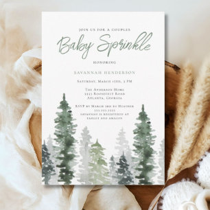 Rustic Sage Green Couples Baby Shower Sprinkle Invitation