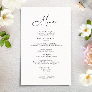 Rustic Sage Green Elegant Wedding Menu