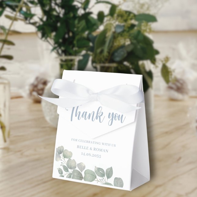 Rustic Sage Green Eucalyptus Wedding  Favor Boxes (Creator Uploaded)