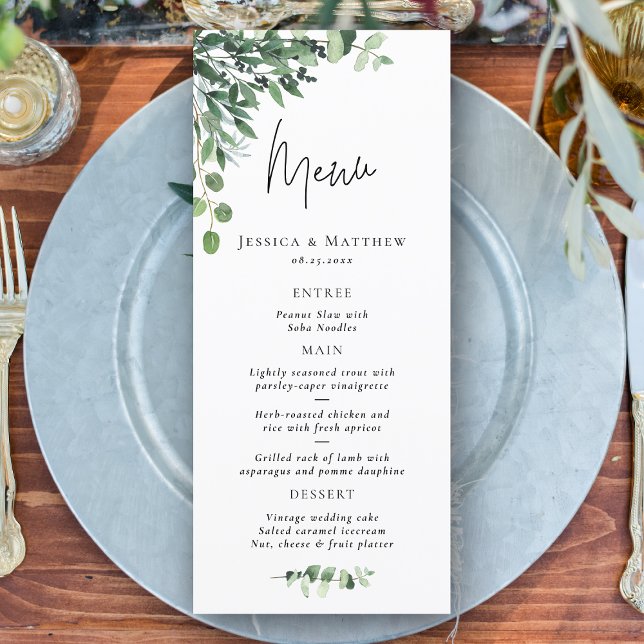 Rustic Sage Green Eucalyptus Wedding Menu (Rustic Sage Green Eucalyptus Wedding Menu)