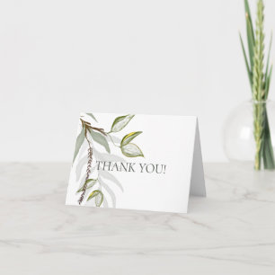 Rustic Sage Green Foliage Thank You Card