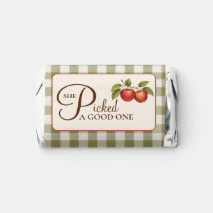 Rustic Sage Green Gingham Apple Bridal Shower Hershey's Miniatures