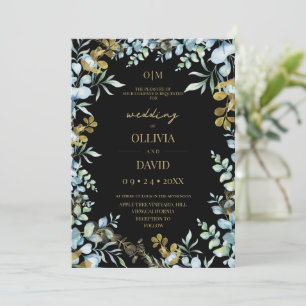Rustic Sage Green Gold Eucalyptus Modern Wedding Invitation