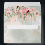 Rustic Sage Green & Pink Floral Arch Envelope<br><div class="desc">Create the perfect wedding invitation set with this pretty, elegant envelope design, featuring Rustic Sage Green & Pink Floral arrangements, on the flap and on the front, with sage green watercolor background, both inside and out! To finish it off, a faux gold border around the address box. designed with a...</div>