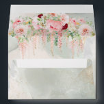 Rustic Sage Green & Pink Floral Arch Envelope<br><div class="desc">Create the perfect wedding invitation set with this pretty, elegant envelope design, featuring Rustic Sage Green & Pink Floral arrangements, on the flap and on the front, with sage green watercolor background, both inside and out! To finish it off, a faux gold border around the address box. designed with a...</div>