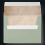 Rustic Sage Green Script Parchment Return Address Envelope<br><div class="desc">Create your own beautiful sage green envelopes lined with a rustic parchment paper texture. This simple DIY template envelope is easy to add personalized names to in an elegant calligraphy script along with return address details below on the back flap. Should you personalize this elegant stationery item further, there are...</div>
