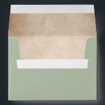 Rustic Sage Green Script Parchment Return Address Envelope<br><div class="desc">Create your own beautiful sage green envelopes lined with a rustic parchment paper texture. This simple DIY template envelope is easy to add personalized names to in an elegant calligraphy script along with return address details below on the back flap. Should you personalize this elegant stationery item further, there are...</div>