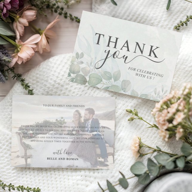Rustic Sage Green Thank You Eucalyptus Wedding  (Creator Uploaded)