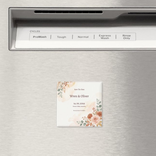Rustic Sage Green Wedding Magnet (In Situ (Dishwasher))
