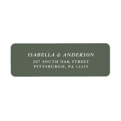 Rustic Sage Green Wedding Return Address Label