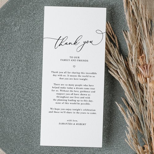 Rustic Sage Green Wedding Thank You Letter Card