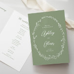 Rustic Sage Green Wildflower Wreath Wedding Program<br><div class="desc">This lovely wedding ceremony program features a lovely sage green and white color palette with hand-drawn wildflowers and elegant typography. Together these elements create a rustic yet elegant wedding program that would be perfect for a romantic wedding any time of the year. This design coordinates with our Rustic Wildflowers wedding...</div>
