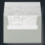 Rustic Sage Green with pre-printed Return Address Envelope<br><div class="desc">Designed to coordinate with our Romantic Script wedding collection,  this customizable matching Invitation envelope features a coloured solid sage green envelope with black text and botanical line art pattern on the inside. To make advanced changes,  please select "Click to customize further" option under Personalize this template.</div>