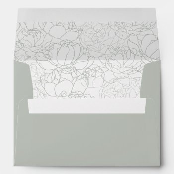 Rustic Sage Green With Pre-printed Return Address Envelope by PeachBloome at Zazzle