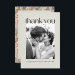 Rustic Sage Taupe Floral Boho Photo Wedding Thank You Card<br><div class="desc">Rustic Sage Green and Taupe Floral Boho Custom Wedding Thank You Card with Photo</div>