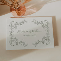 Rustic Sage Vintage Floral Frame Wedding