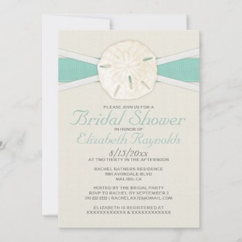 Rustic Sand Dollar Bridal Shower Invitations by topinvitations at Zazzle