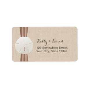 Rustic Sand Dollar Burlap Return Address Labels