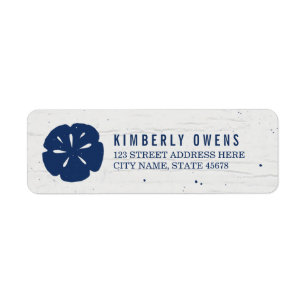 Rustic Sand Dollar Return Address Labels / Navy