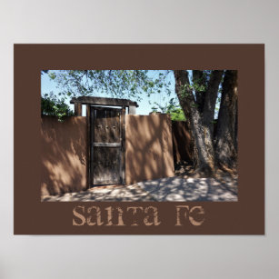 Rustic Santa Fe Adobe and Door Poster