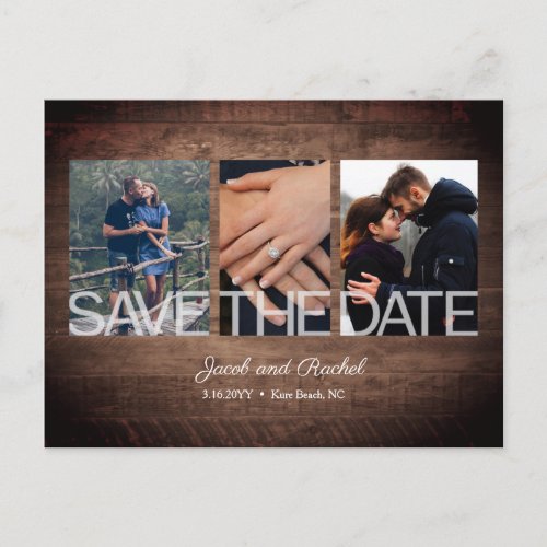 Rustic Save the Date 3_Photo Collage Wedding Postcard