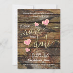 Rustic Save The Date Cards -- Hearts With Wood at Zazzle