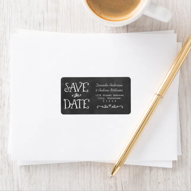Rustic Save the Date Chalkboard Return Address Label Zazzle