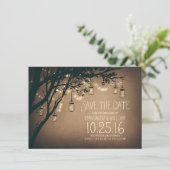 Rustic Save the Date & Fireflies Mason Jars (Standing Front)