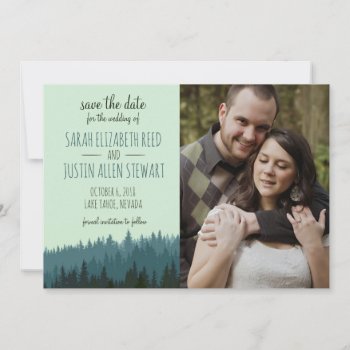 Rustic Save The Date For A Mountain Wedding Blue by LangDesignShop at Zazzle