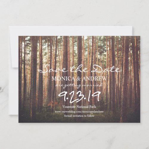 Rustic Save the Date Forest Tree Invitation