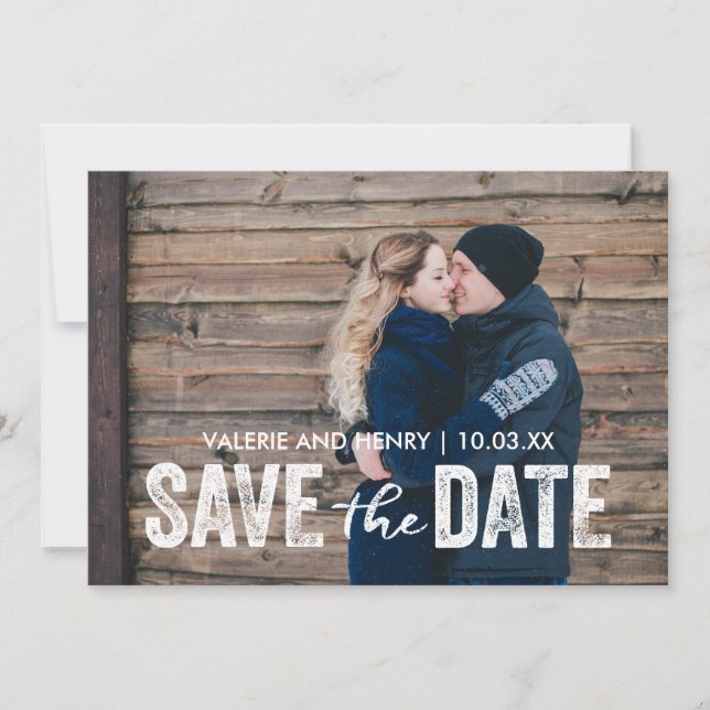 Rustic Save The Date Full Bleed Photo (Front)
