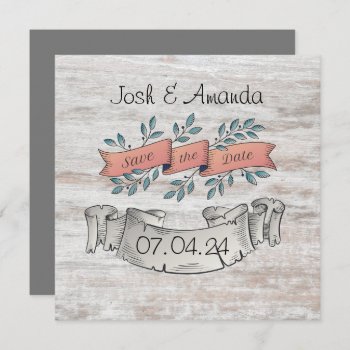 Rustic Save The Date Invitation by sharpcreations at Zazzle