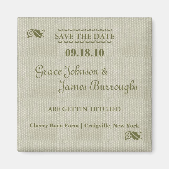 Rustic Save the Date Magnet (Front)