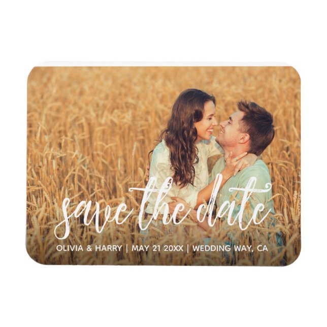 Rustic Save The Date Photo Magnet (Horizontal)